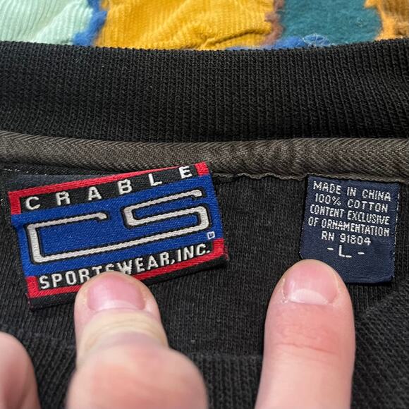 Y2K Florida State Seminoles FSU Black Embroidered Crewneck Large - Picture 3 of 6